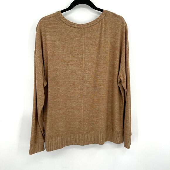 RAILS Heather Camel Brown Iggy Relaxed Fit Stretch Long Sleeve Sweater Top Large - Picture 6 of 9